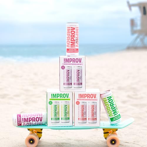 IMPROV Non-Alcoholic Craft Cocktails, Tropical Mai Tai Mocktail, Vegan, Gluten Free, Zero Proof, Ready To Drink or as a Drink Mixer, 12oz Cans (4-Pack)