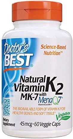 Doctor's Best Natural Vitamin K2 MK-7 with MenaQ7 White No Flavor, 60 Count