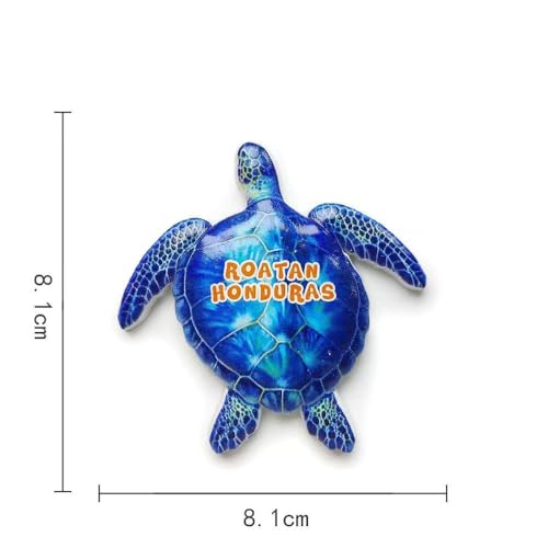 Imán Decorativo Tortuga Marina Azul Roatan Honduras miniatura 4
