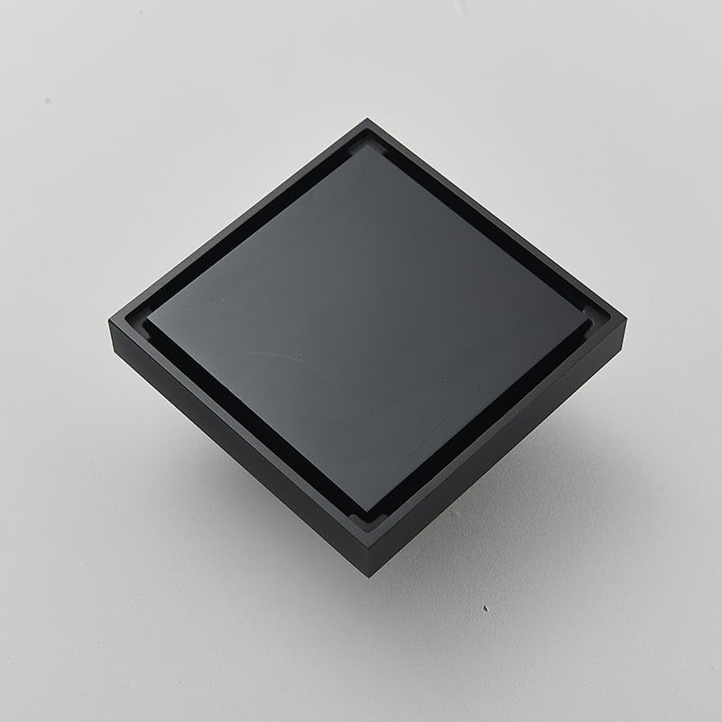 Rejilla Desague Ducha Desagüe de piso de baño cuadrado invisible cepillado dorado con rejilla for desagüe de ducha, desagüe de latón, desagüe de piso de cocina negro, desagüe con inserción de azulejos