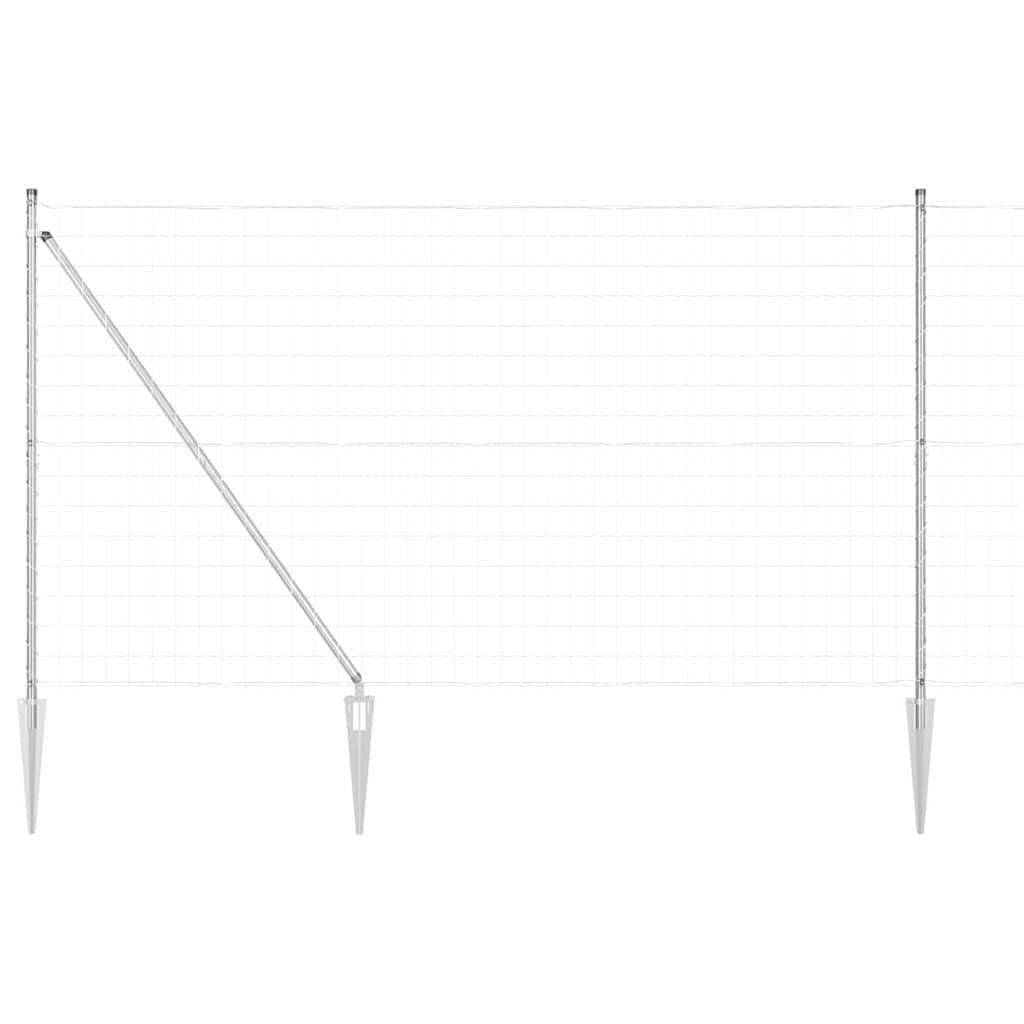 Outdoor Garden Fence Panel Set with Posts Silver 1.6 x 10 m Steel Weather Resistant Modern Boundary for Patio Terrace Pet Enclosure