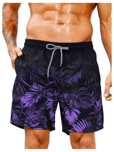 Verdusa Men's Drawstring Waist Swim Trunks Beach Shorts2