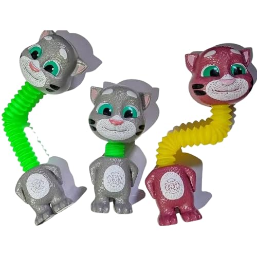 Image of Telescopic Tube Shape Changing Cute Tom Cat Pop Tubes Fidget Toys Parent-Child Interactive Toy Multicolor(Any Random Color Will be Sent) (Telescopic Tom 2 Piece)