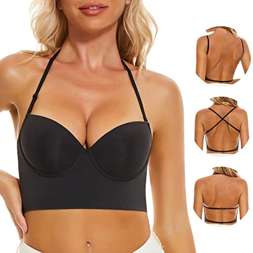 Uoolerp Low Back Bras-Invisible Backless Bra-Seamless Secret Plunge No Show ...