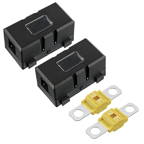 Lotvic ANS Portafusibles para Automóvil y 2 Piezas de Fusibles Midi Atornillables de Alta Corriente 60A, Fusible de Alta Corriente para automóviles, camiones, vehículos de construcción, autobuses Cover