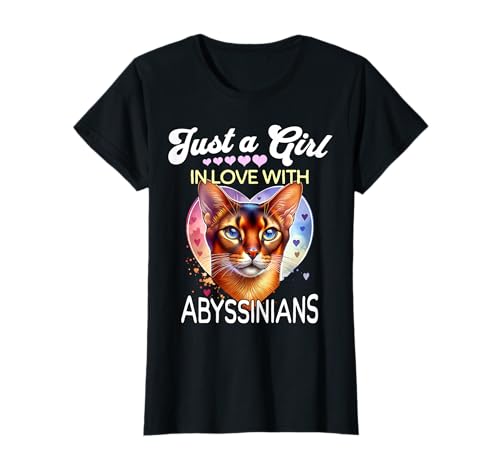 Abyssinian Cat Girl Loves Abyssinian Cat T-Shirt