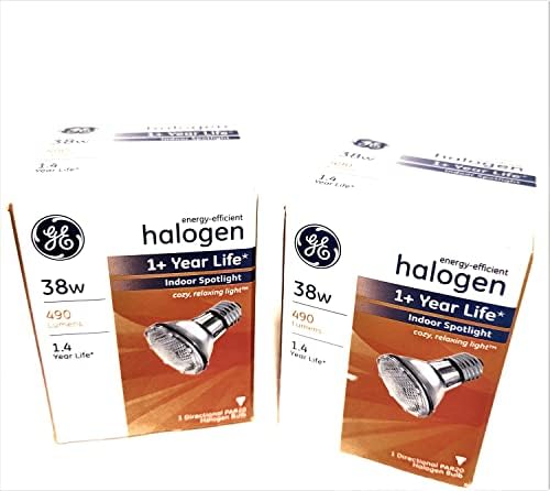 G E Lighting 69163 Halogen Floodlight Bulb, Indoor, Par 20, 38-Watt - Quantity 6