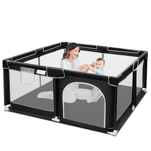 Suposeu Baby Playpen, Sturdy and Safety Playard with Soft Breathable ...