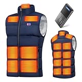 [Yoigood] 電熱ベスト 【40800mAh大容量バッテリー付き 17箇所発熱】 加熱ベスト 前後独立スイッチ 3段階温度調節 USB給電 ヒートジャケット 速暖 保温 メンズ レディース 加熱服 暖房ウェア 丸洗い 省エネ 通勤 通学 防寒対策 (JP, アルファベット, L, ブルー)