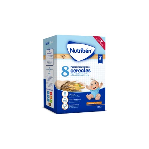 Nutribén Papilla 8 Cereales y Miel, 600g, Sin Aceite de Palma, Alimento para Bebés, desde los 6 Meses