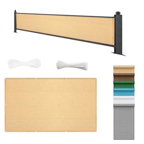 Brise vue balcon de haute qualité en toile crème durable - 2