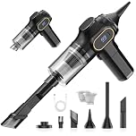 Ginarelo Handheld Cordless Car Vacuum Cleaner - 15000Pa Small Hand Held Vacuums Cleaners Strong Suction Powerful Portable Wireless Lightweight Mini Long Runtime Hand-held USB Blower Grey Upgraded