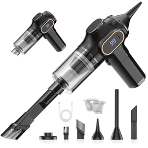 Ginarelo Handheld Cordless Car Vacuum Cleaner – 15000Pa Small Hand Held Vacuums Cleaners Strong Suction Powerful Portable Wireless Lightweight Mini Long Runtime Hand-held Vaccum USB Vacum Blower