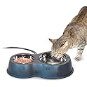 K&H Pet Products 12oz/24oz Cat Food & Water Bowls w/Washable Bowls