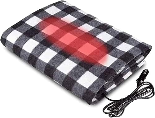 12V USB Portable Blanket Car Heating Fleece, Heating That Plugs Into Cigarette Lighter Throw Electric, Heated Cape Warm Shawl for Car Chair-Machine Washable