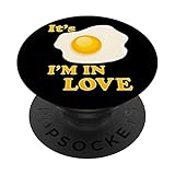 Funny It's Fried Egg I'm In Love For Lovers Of Eggs Graphic PopSockets Swappable PopGrip
