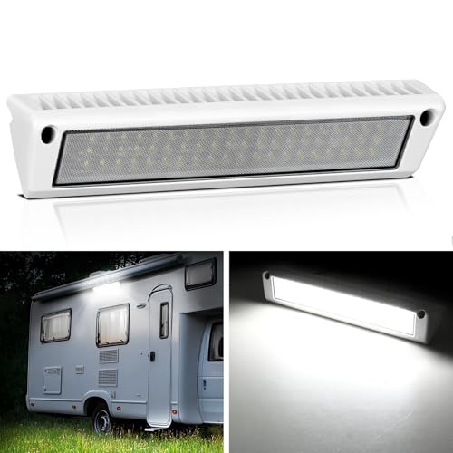 Nilight RV Exterior Lights 13 Inch Porch Light 1PC Flood Beam 12V 24V LED Scene Cargo Lighting White Aluminum Housing for RVs Trailers Travel Campers 5th Wheels Motorhome SUV Truck