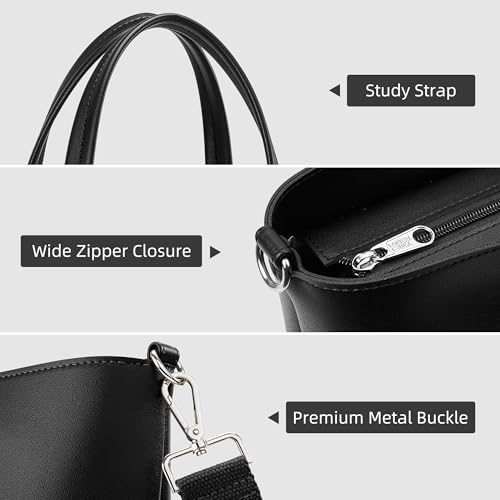 Image of KALIDI Tote Bag Zipper Shoulder Bag Faux Leather Purses Satchel for Women Casual Handbag Work Dating College