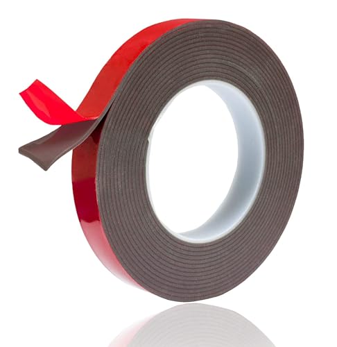 KESTKAS Cinta adhesiva doble cara extrafuerte 19mm x 5m x 2mm, adhesivo de uso interior y exterior,...