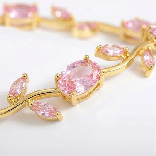 Image of MIRAYHA VIral Tulip Bracelet for Women | Bloom Floral Tulip With Crystal Stones For Women & Girls| Gift for Girlfriend & Wife|Romantic Floral Crystal | Cute Aesthetic Korean Jewellery