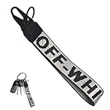 YCLBLDW Fashionable Car Key Chain Fabric Wrist Strap With Key Ring, Key Chain Accessories Can Be Used For Car Keys, Wallets, Jeans Decoration(white)