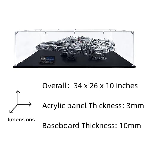 Songlection Acrylic Display Case Compatible For Lego Millennium Falcon #75192 (Horitonzal), Dustproof Display Case (Case Only) (Lego Sets Are Not Included) #TOP3