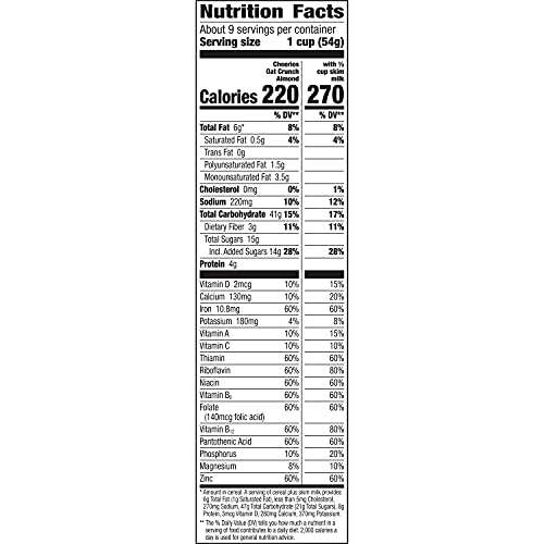 Image of Cheerios Oat Crunch Almond Breakfast Cereal, 18.2 oz Box (Pack of 12)