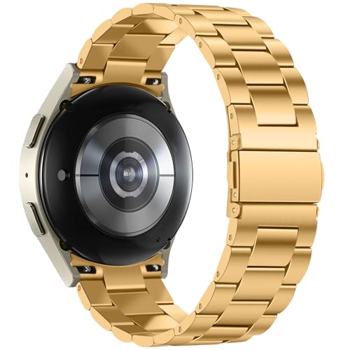 Image of Anlinser No Gap Bands Compatible with Samsung Galaxy Watch Ultra 7 /6 /5 /4 /FE Band 44mm 40mm /Watch 6 Classic Band 47mm 43mm /Watch 5 Pro 45mm /Watch 4 Classic, 20mm 22mm Metal Strap for Women Men