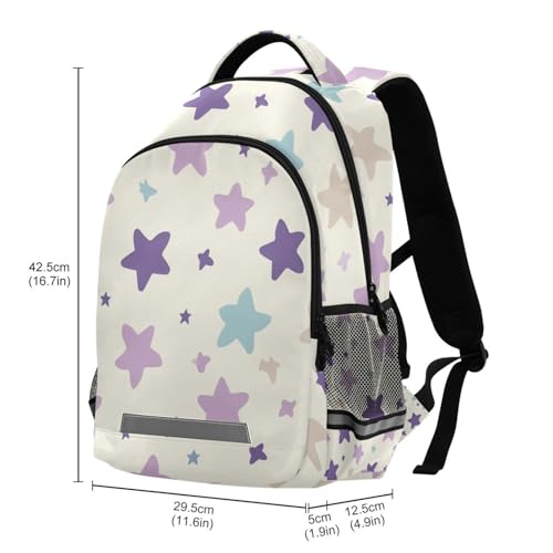 Cute Star Pastel Purple Blue fun kids backpack with large book bags for 5th grade school boys girls mochilas de moda para adolecentes3
