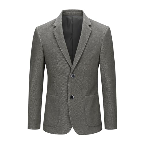 YOUTHUP Blazer da Uomo in Lana 2 Bottoni con...