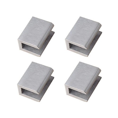 Orhemus 304GC04 4Pcs Adjustable 304 Stainless Steel Glass Clip Clamp Shelf Holder Bracket Support 0.23"-0.35" cover