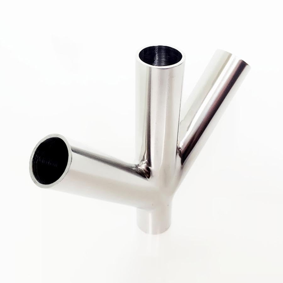 45mm 1.75" Pipe OD Butt Welding Oblique Y-Shaped 4 Way Sus 304 Stainless Fitting Spliter Homebrew Beer Wine