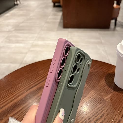 Coque Samsung S21 antichoc silicone vert avec support et dragonne de luxe ENILSA - 5