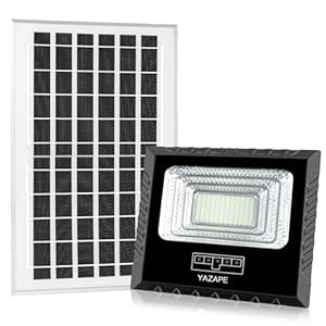 Solar Lights Outdoor with Battery Indicator, 6000mAh Long-Lasting Solar Flood Lights Outside, Super Bright LED Lights Dusk to Dawn with Separate Panel, IP65 Waterproof Solar Lights for Yard