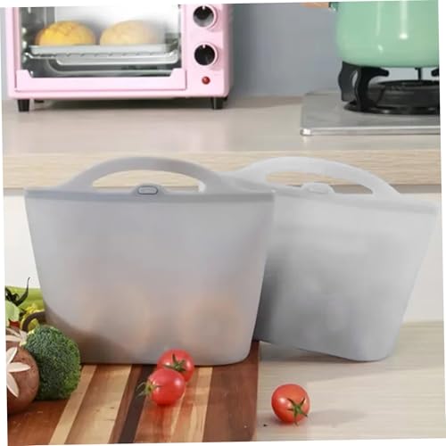 Bolsas de esterilizador para biberones, bolsas de esterilizador de microondas de 2 piezas, de vapor de microondas de silicona flexibles de 1000 ml, chupete de fugas colgante con mango - imagen 8