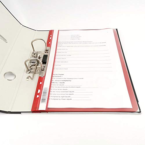 D.RECT 110467 Schnellhefter Lux PP A4 mit Perforation aus Starker Polypropylen-Folie Rot (Packung mit 2)