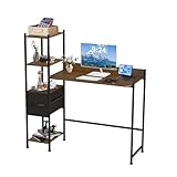 INICO Escritorio de Computadora, escritorios para Home Office con 1 Cajones y 4 Niveles de Estantes, Moderno Escritorio...