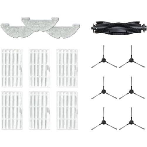 Proscenic Zubehör für Q10/Q20 Plus Saugroboter (1 Hauptbürste, 6 Seitenbürsten, 6 HEPA-Filter, 3 Wischtücher)
