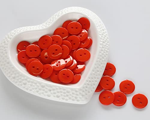 Ganssia 200Pcs 5/8 Inch(15Mm) Orange Buttons 2 Holes Resin Button For Sewing And Diy Crafts #TOP2