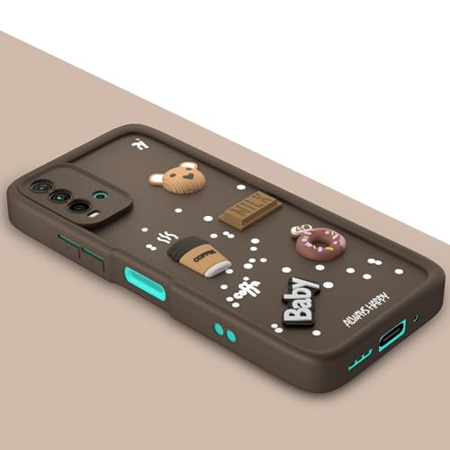 Image of Bintage Ball Bear| Donut| Milk Cake| Baby| Coffee Rubber Case Full Body & Camera Protection Back Cover Compatible for Mi Redmi 9 Power 4G - Brown