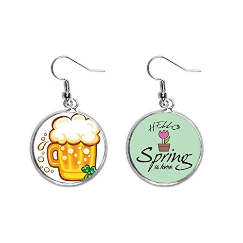 Pendientes de trébol amarillo para lucir en fiestas de San Patricio y primavera