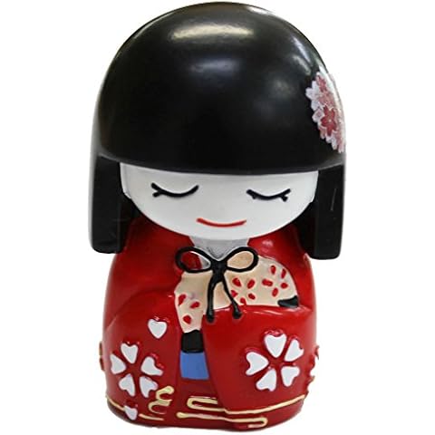 N&N Find Japan Japanese Mai Kokeshi Doll Red Cover
