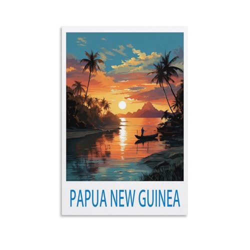 EPXZNM Tin Sign Métal Affiches de Papouasie-Nouvelle-Guinée Rétro Panneau D'Art Drôle pour la Maison Bureau Restaurants Cafés Deco Vintage 15x30cm