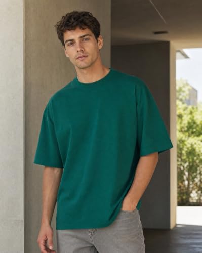 Image of Nobero Men's Oversized Graphic T-Shirt for Men | Soft Cotton | Drop Shoulder Relaxed Fit | Printed Casual Tshirt for Men
