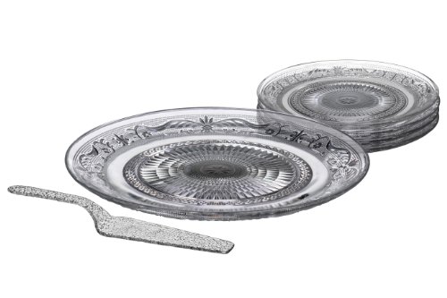 Premier Housewares 1402625 Piatto per Torta in Vetro, 6 Pezzi, Trasparente