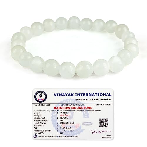 Image of Certified Natural Crystal Stone 8 mm Round Beads Bracelet for Men & Women | Reiki Charged Gemstone Bracelet | Multiple Stone Variants Available