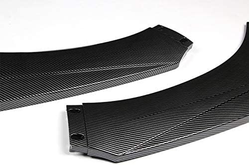 Universal 3PCS Front Bumper Lip Kit, Sport-Style Splitter Trim Protection Spoiler, Air-Dam-Chin-Diffuser (Carbon Look)