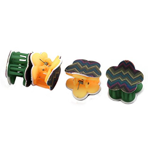 Ruilogod Pinza para el pelo con forma de flor de plástico para niña, 4 unidades, colores surtidos (id: 68d 981 7ab ad5 622