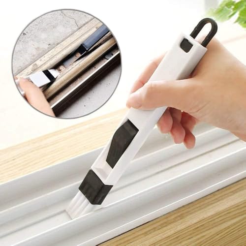 Image of 13 PCs Sliding Window Groove Cleaning Brush, Multifunctional Gap Cleaning Brush with Adhesive Hook & Mosquito Net Repair Tape (Window Care Combo Kit)