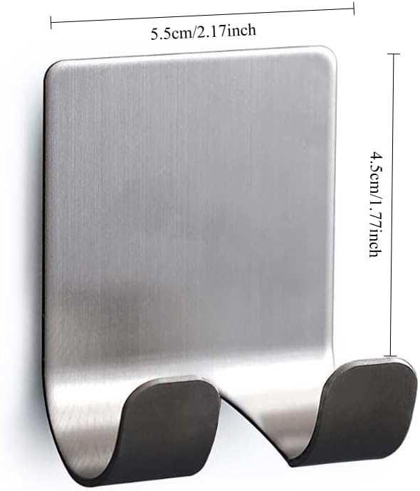 Miniatura 2 de 2 Pack Self Adhesive Stainless Steel HeavyDuty Utility Storage Hook Shower Hook for Razor, Bathroom & Kitchen Organizer